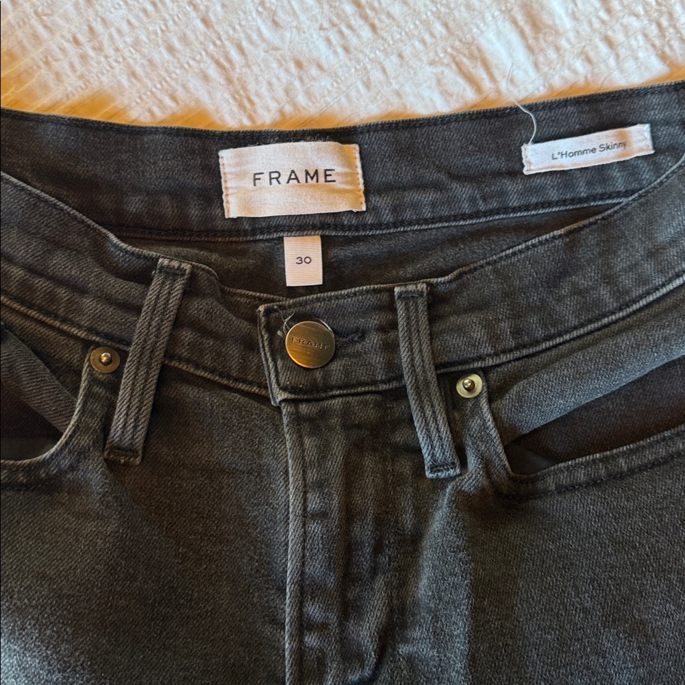 Frame L'Homme Skinny Jeans in Faded Black